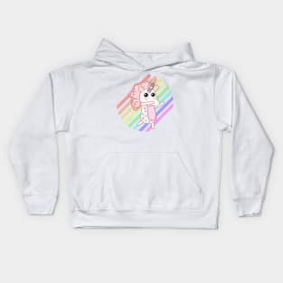 dabbing unicorn rainbow Kids Hoodie